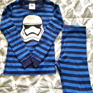 Hanna Andersson Size 130/8 Star Wars Stormtrooper Stripe Long Johns Pajamas Blue